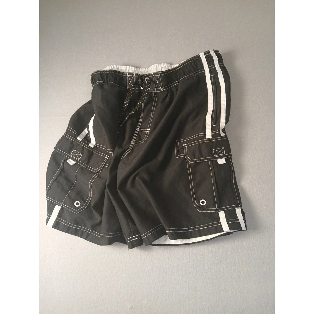 Vtg OP Ocean Pacific Tugger Board Shorts Swim Trunk Men L 36/38  Pockets Unlined